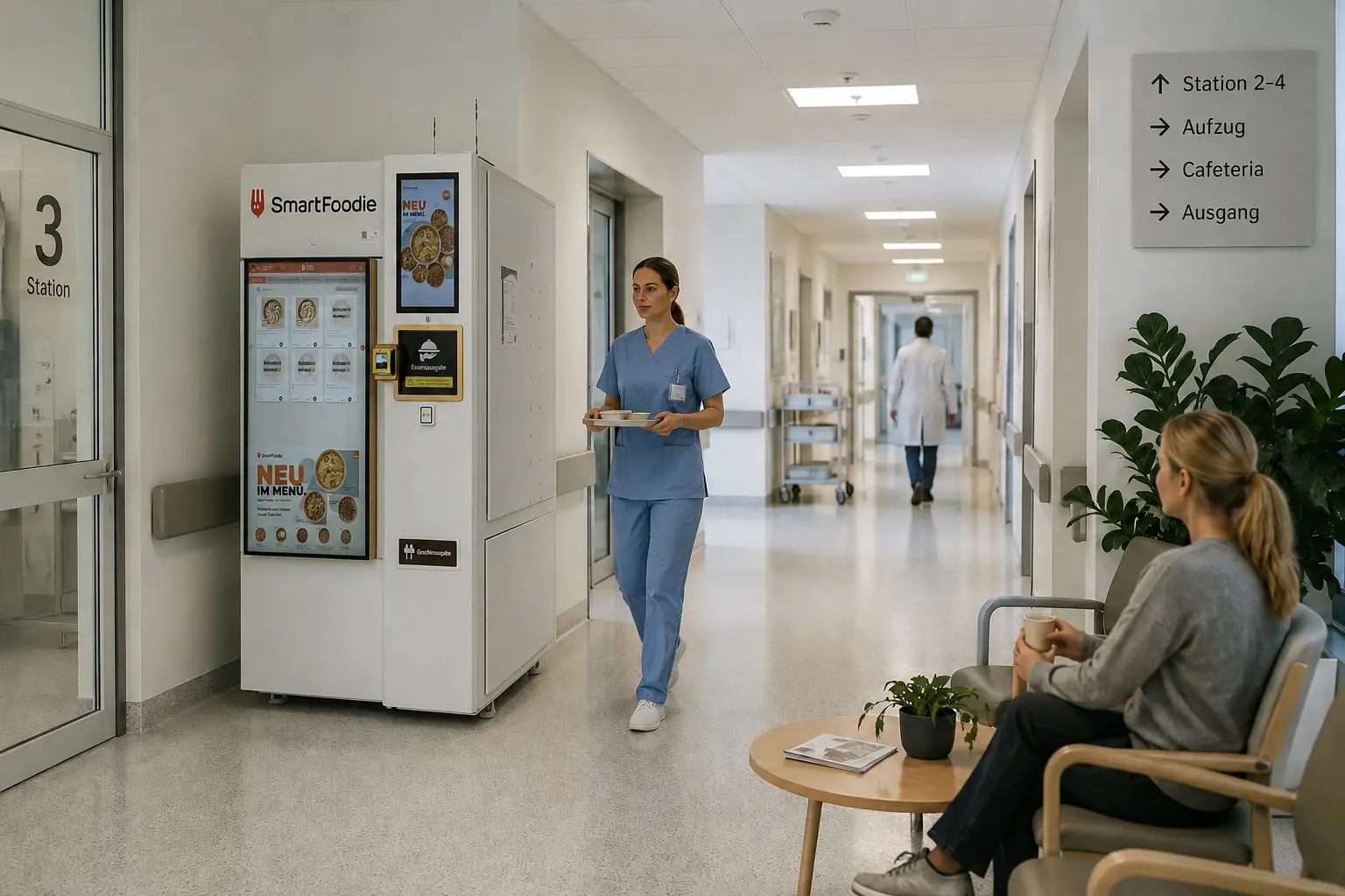 SmartFoodie Automat als Verpflegungslösung in einer Klinik