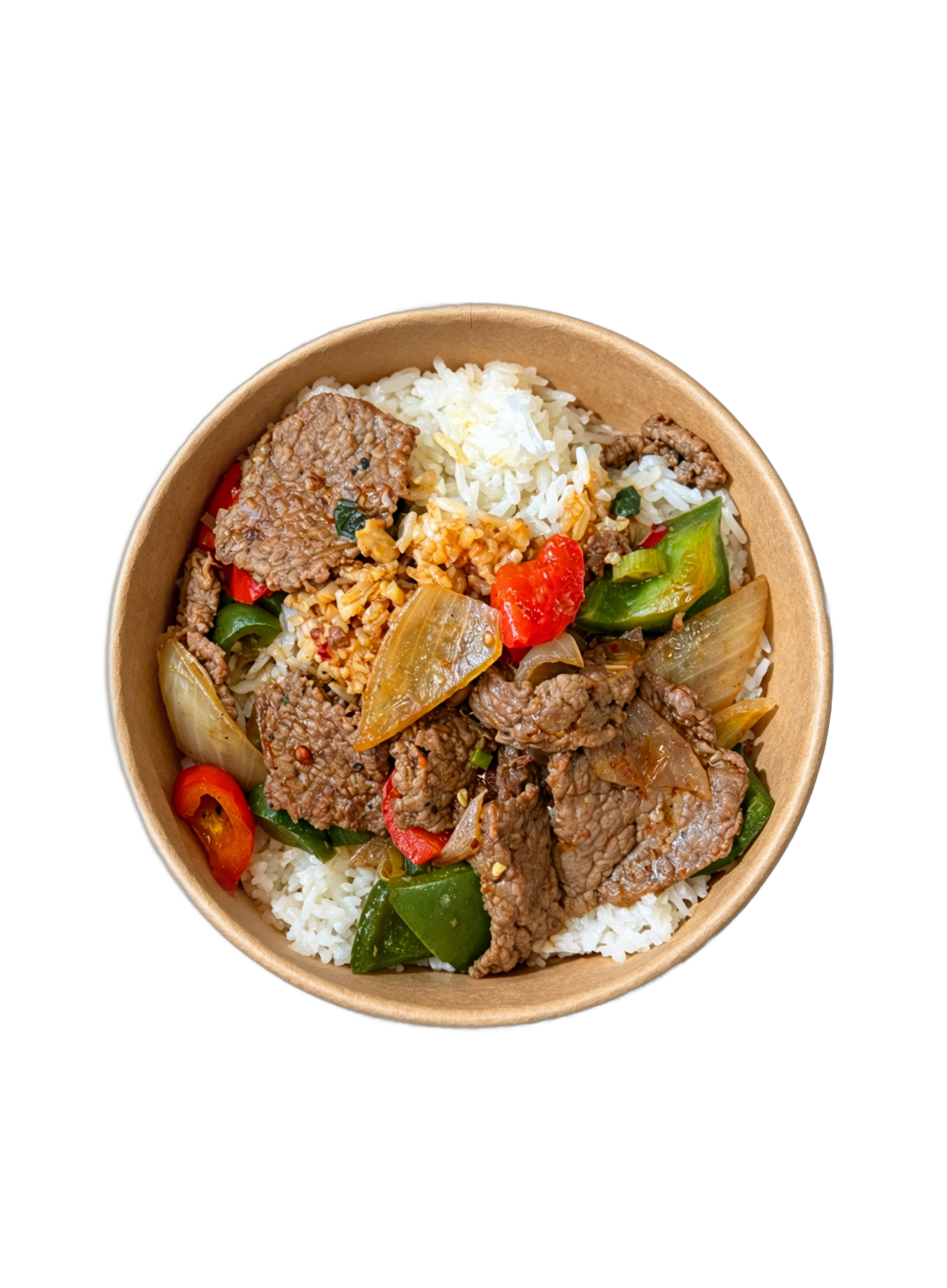 Rind mit schwarzem Pfeffer – Reisbowl